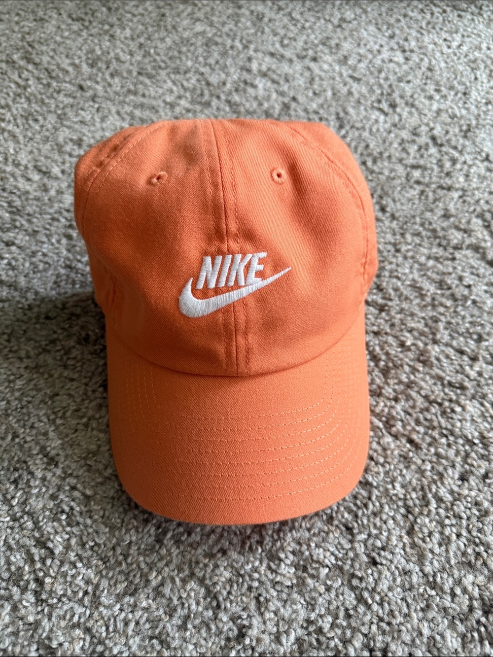 Nike Orange Cap with White Embroidered Swoosh